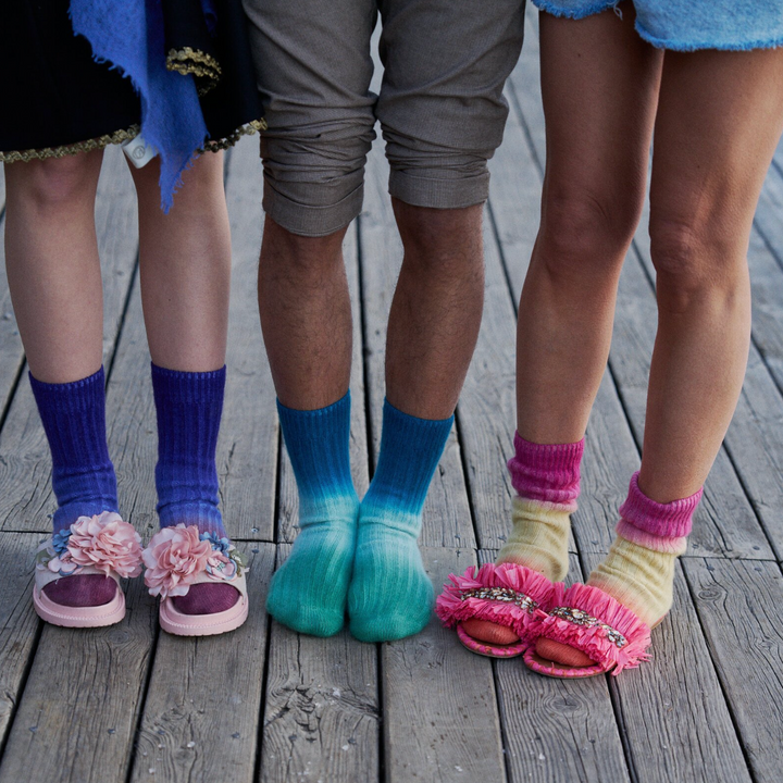 Cashmere Socken Tabita-cs mit Farbverlauf in Flamingo
