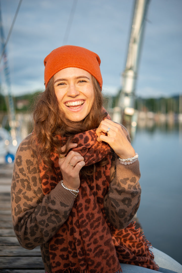 Cashmere Schal LeoLurex-xs in Smoky Whiskey