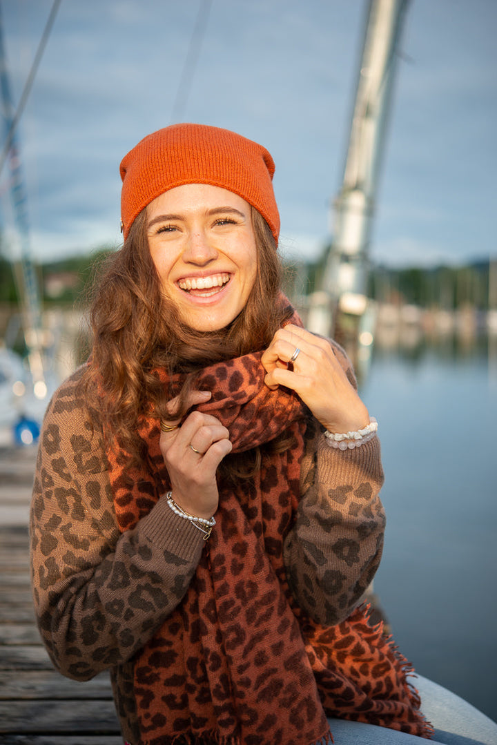 Cashmere Schal LeoLurex-xs in Smoky Whiskey