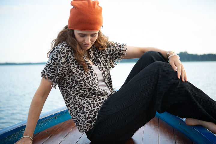 Cardigan Olivia-cs mit Leoprint