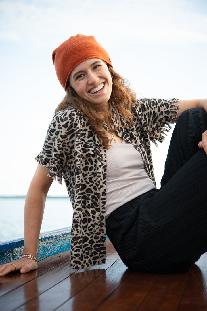 Cardigan Olivia-cs mit Leoprint