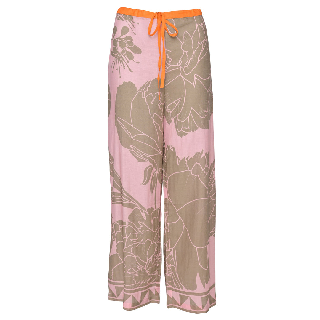 Hose Gracie-cs mit Dahlia-Print in Magnolia