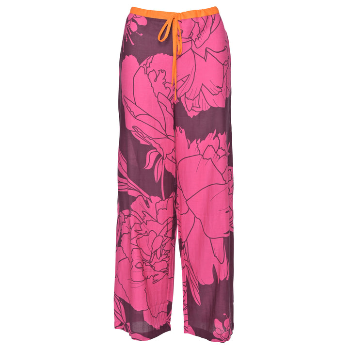 Hose Gracie-cs mit Dahlia-Print in So Fuchsia