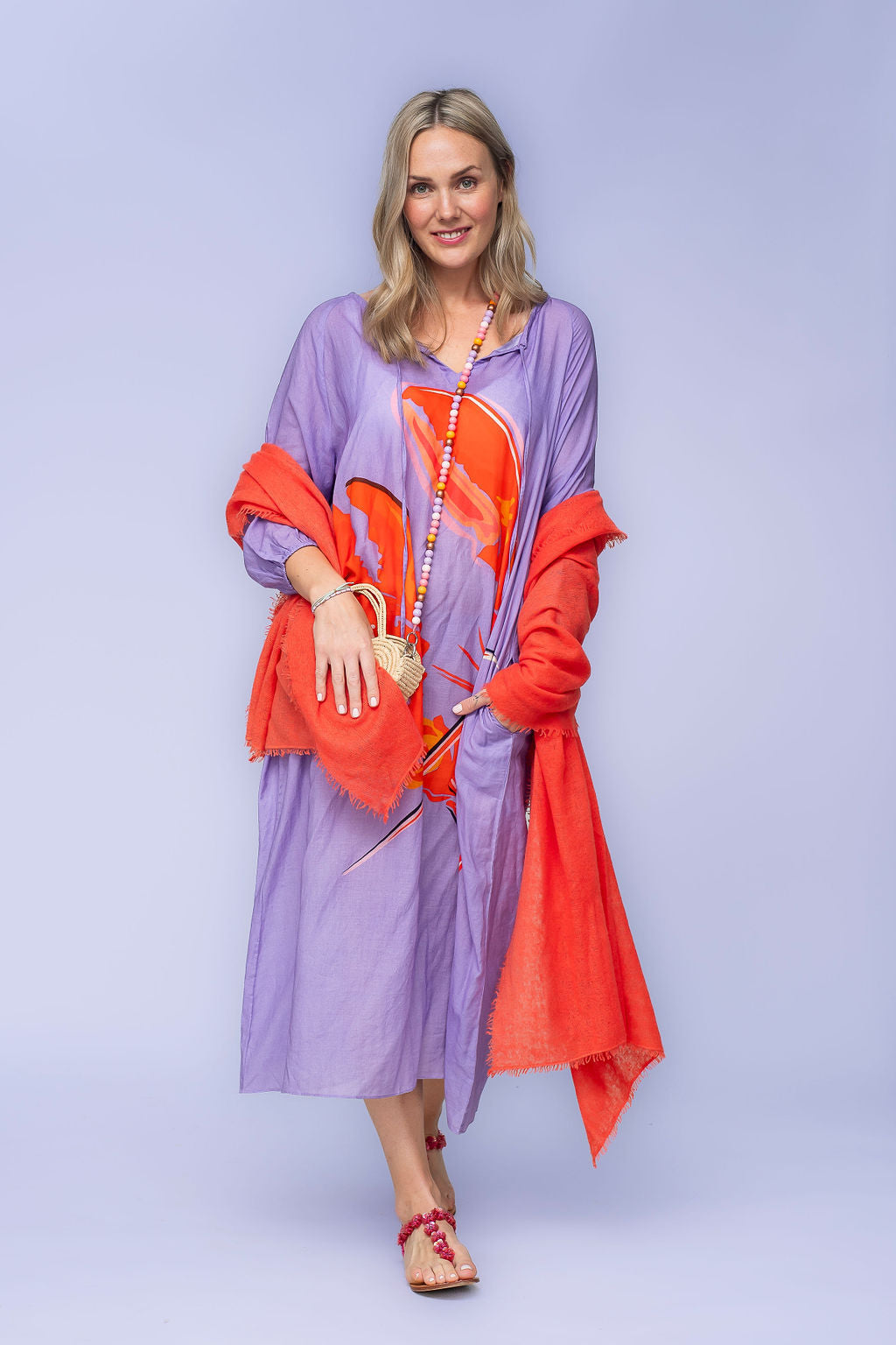 Kleid Megan-cs mit Lobster-Print in Passion Flower