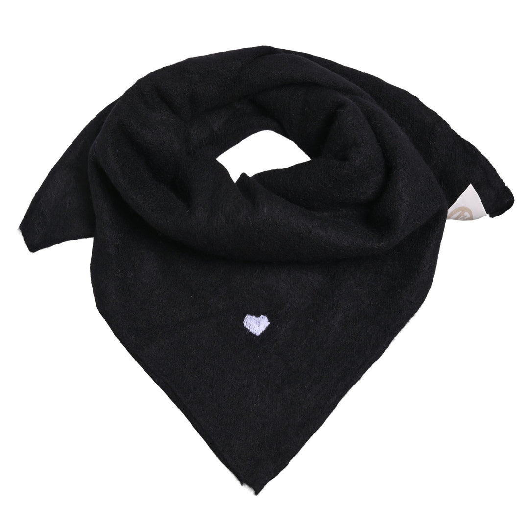 Cashmere Bandana Heart-cs in Black