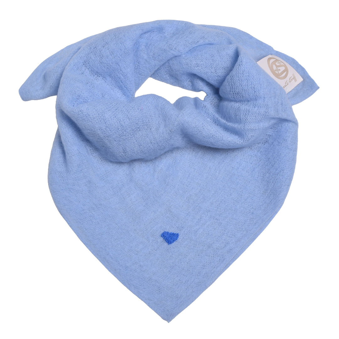 Cashmere Bandana Heart-cs in Hellblau