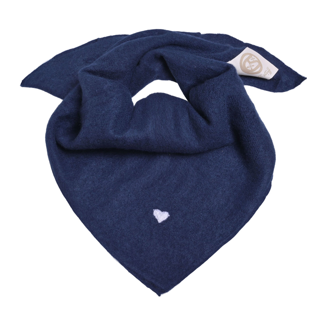 Cashmere Bandana Heart-cs in Nachtblau