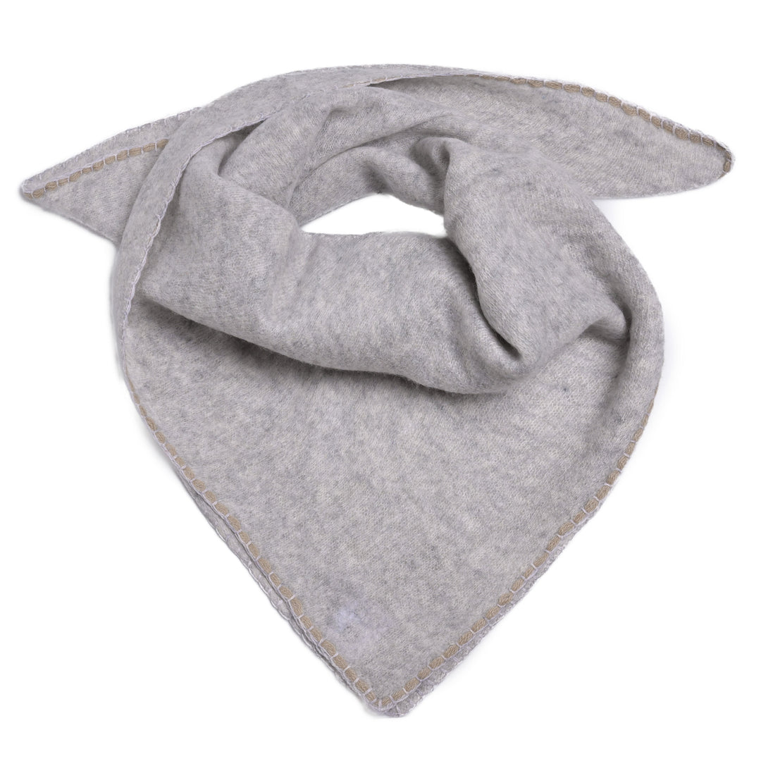 Cashmere Bandana Edgar-cs in Steingrau Meliert