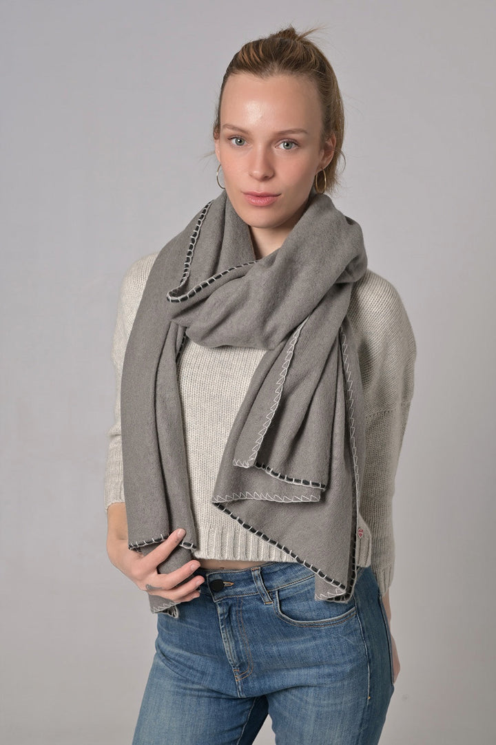 Cashmere Schal Edgar-cs in Grey Flannel