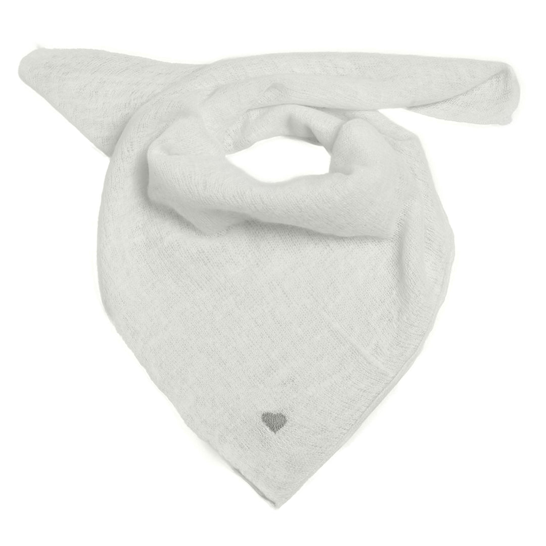 Cashmere Bandana Heart-cs in Vanille