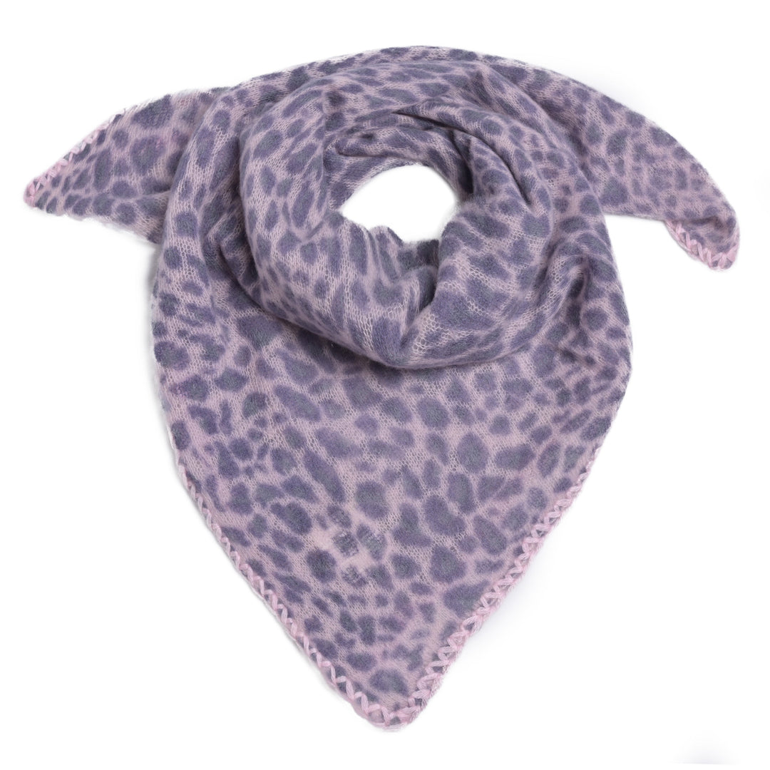 Cashmere Bandana Leo-cs mit Stitiching in Grau