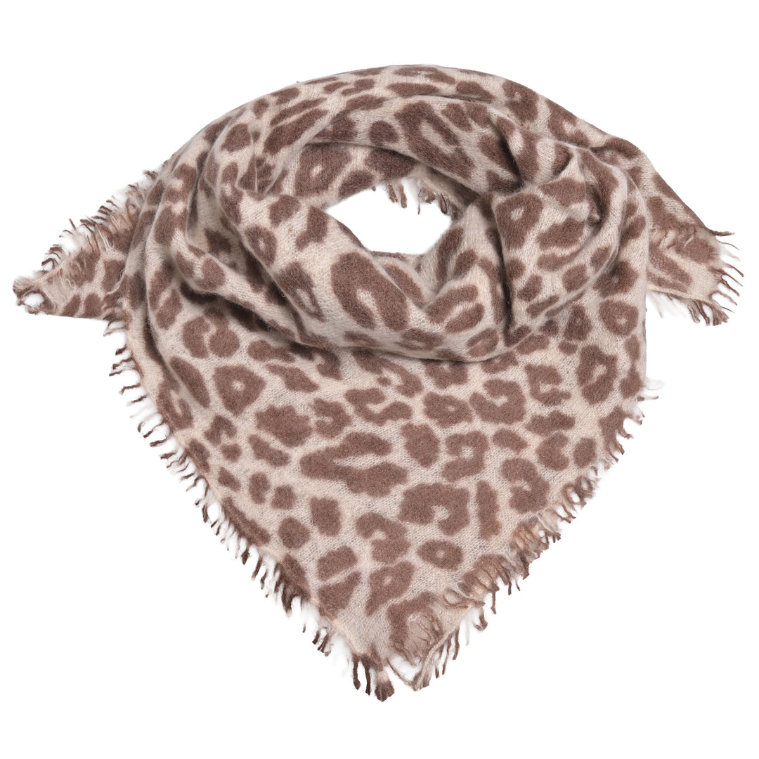 Cashmere Bandana Leo-cs mit Lurex in Brown