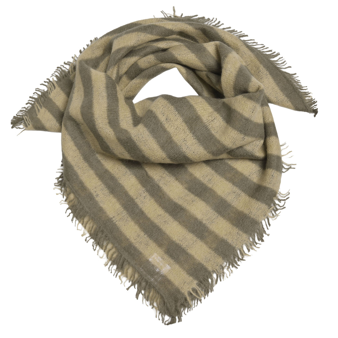 Cashmere Bandana Stripe-cs in Tea Leaf