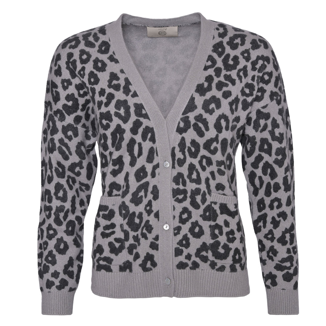 Cashmere Cardigan Eliana-cs Leo mit Lurex in Black