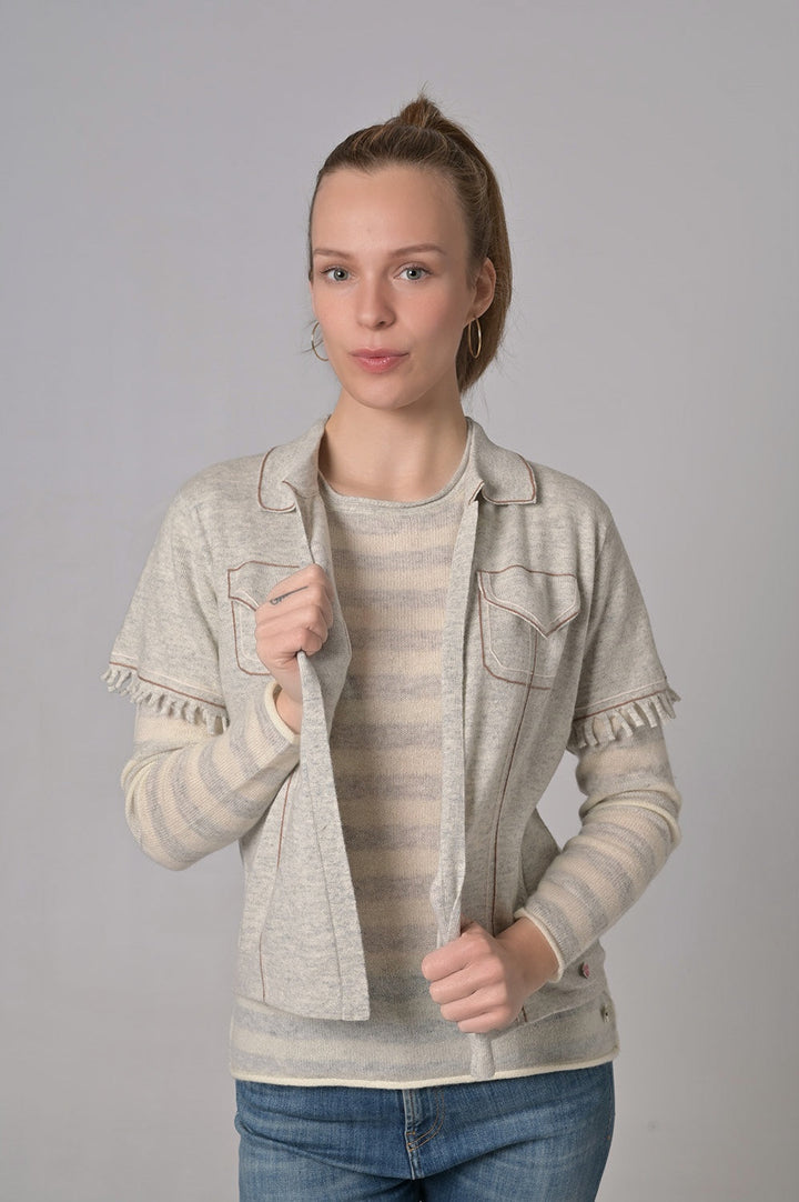 Cardigan Olivia-cs in Light Grey