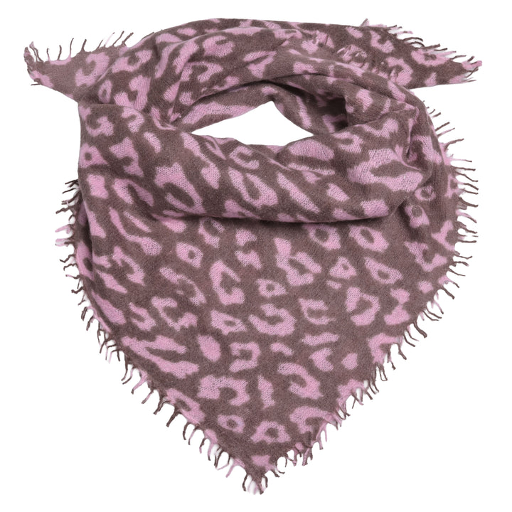 Cashmere Bandana Leo-cs mit Lurex in Pfingstrose