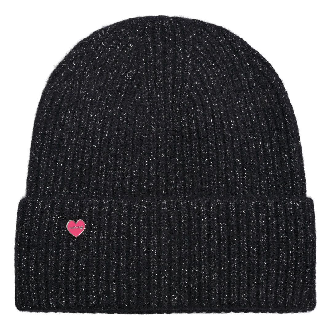 Cashmere Mütze Blair-cs mit Lurex in Schwarz