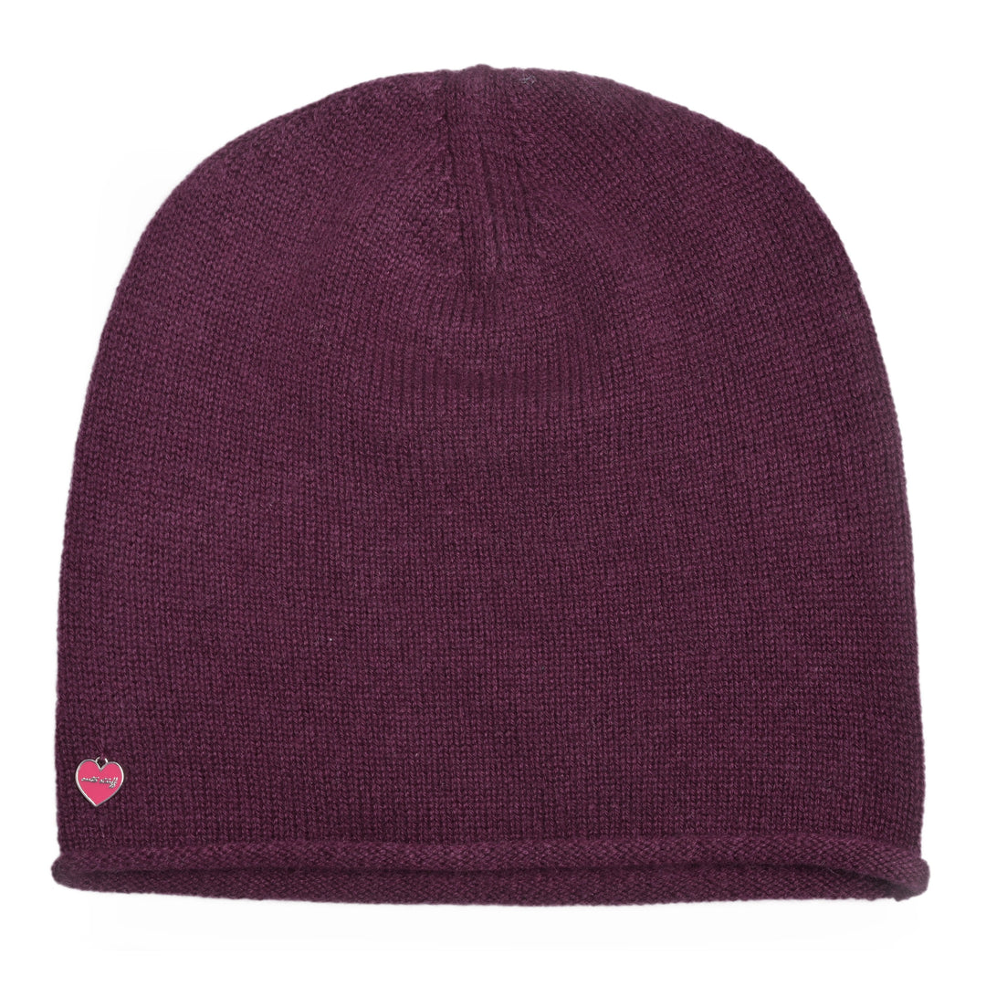 Cashmere Beanie Mia-cs in Aubergine