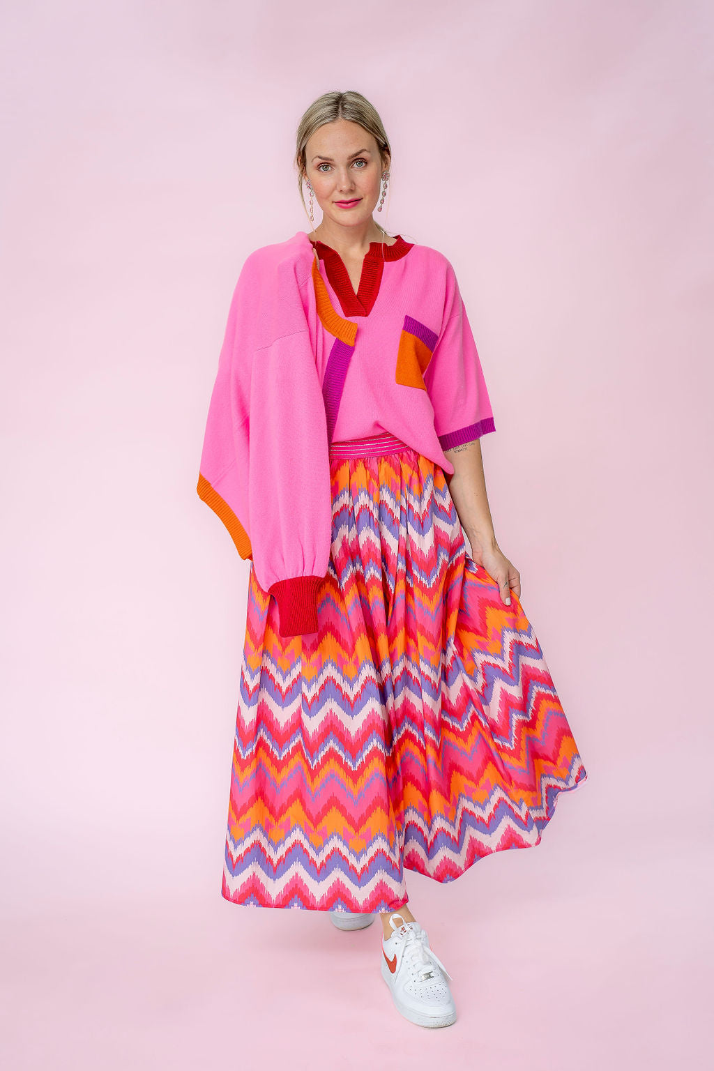 Cardigan Linn-cs in Neonpink