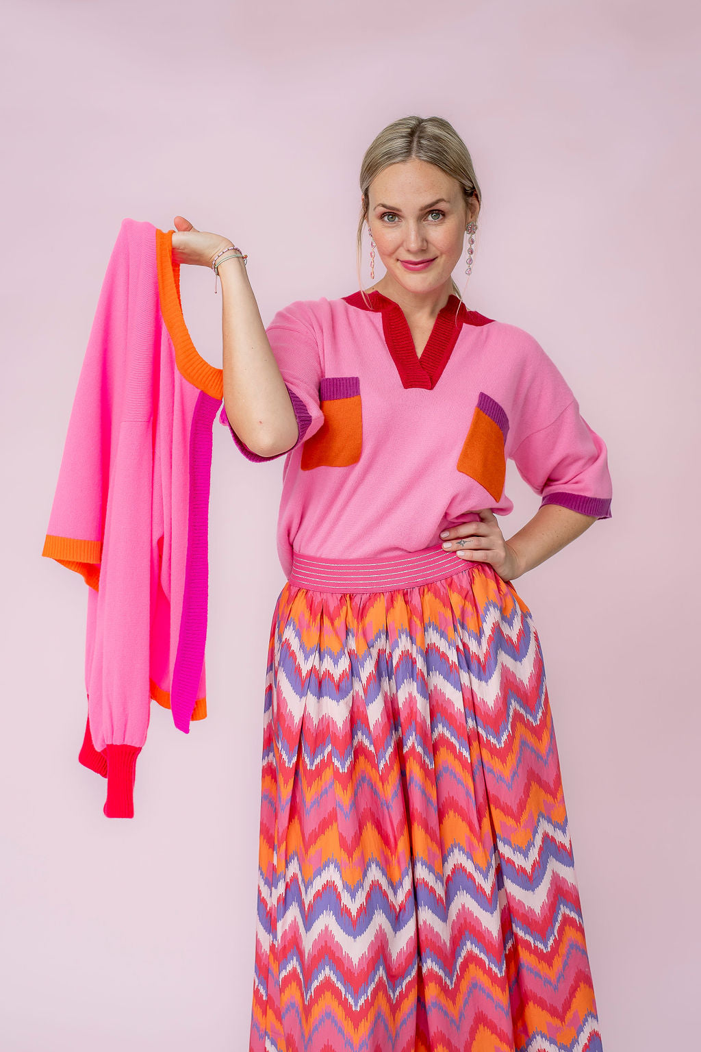 Cardigan Linn-cs in Neonpink