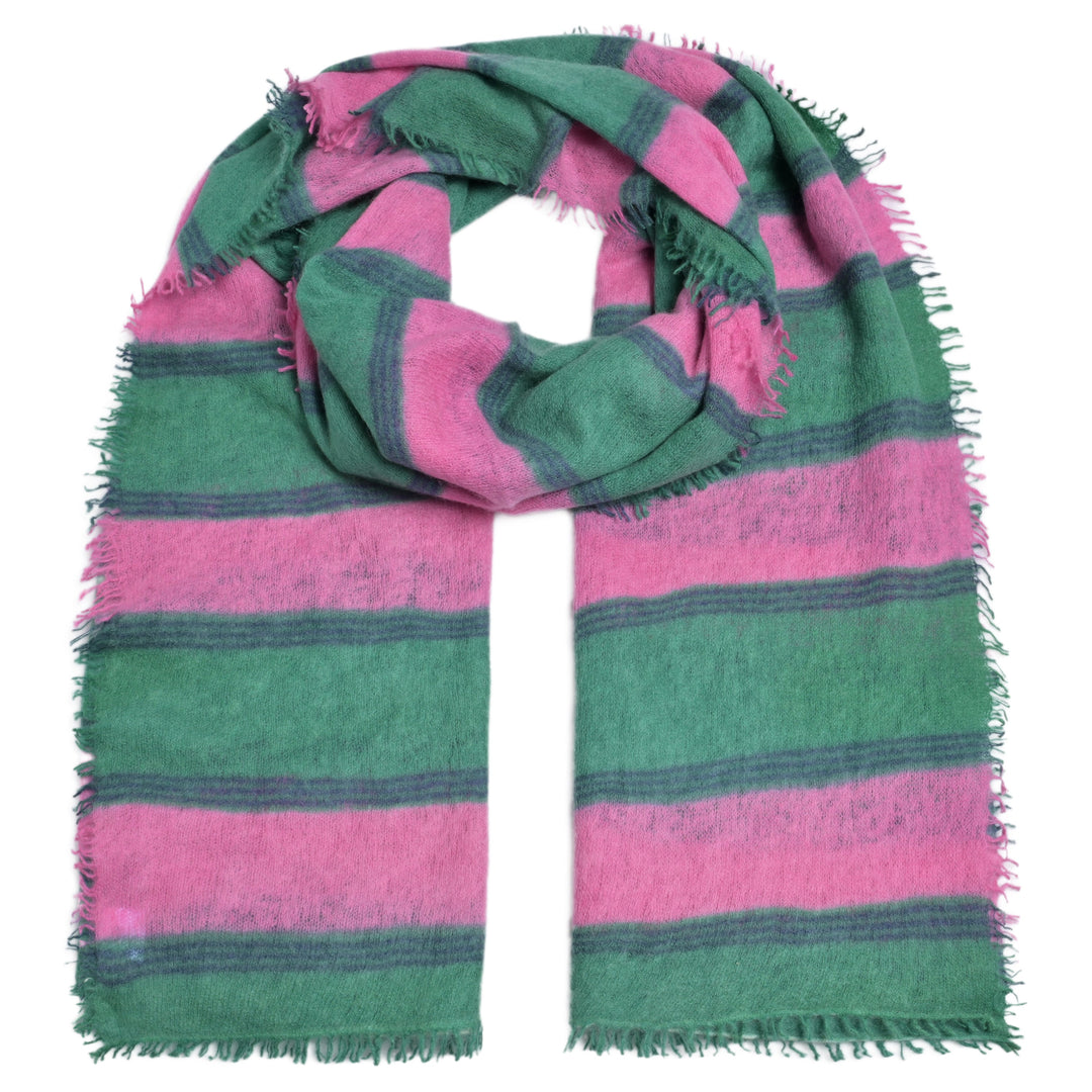 Cashmere Schal Stripe3-cs in Peppermint