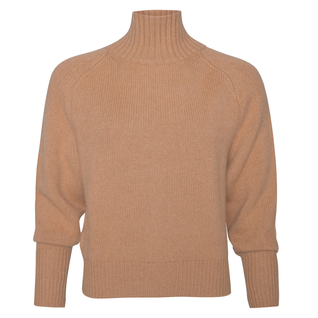 Weicher Cashmere Winterpulli für Damen, nachhaltig gefertigt, mit Rollkrage in Beige