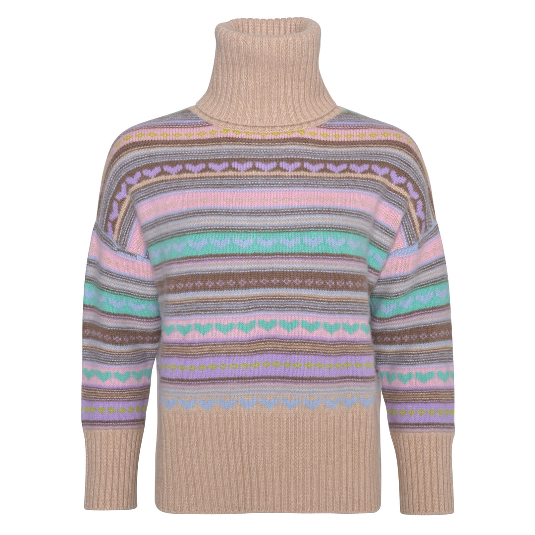 Weicher Cashmere Pullover für Damen, Turtle Neck, aufwendiger Strick, nachhaltig gefertigt