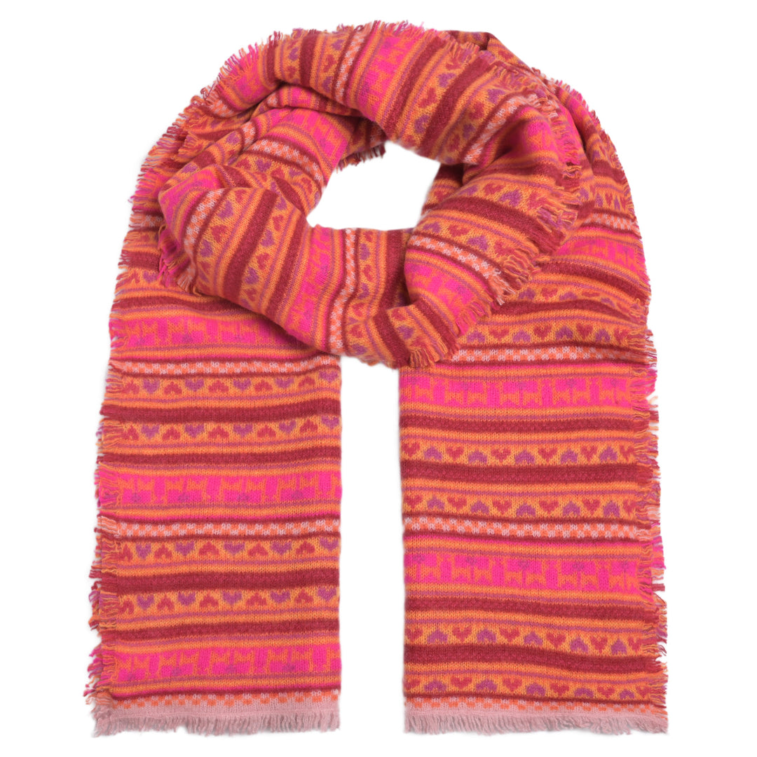 Cashmere Schal Fair Isle-cs in Pink