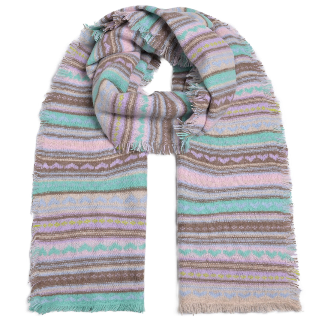 Cashmere Schal Fair Isle-cs in Taupe