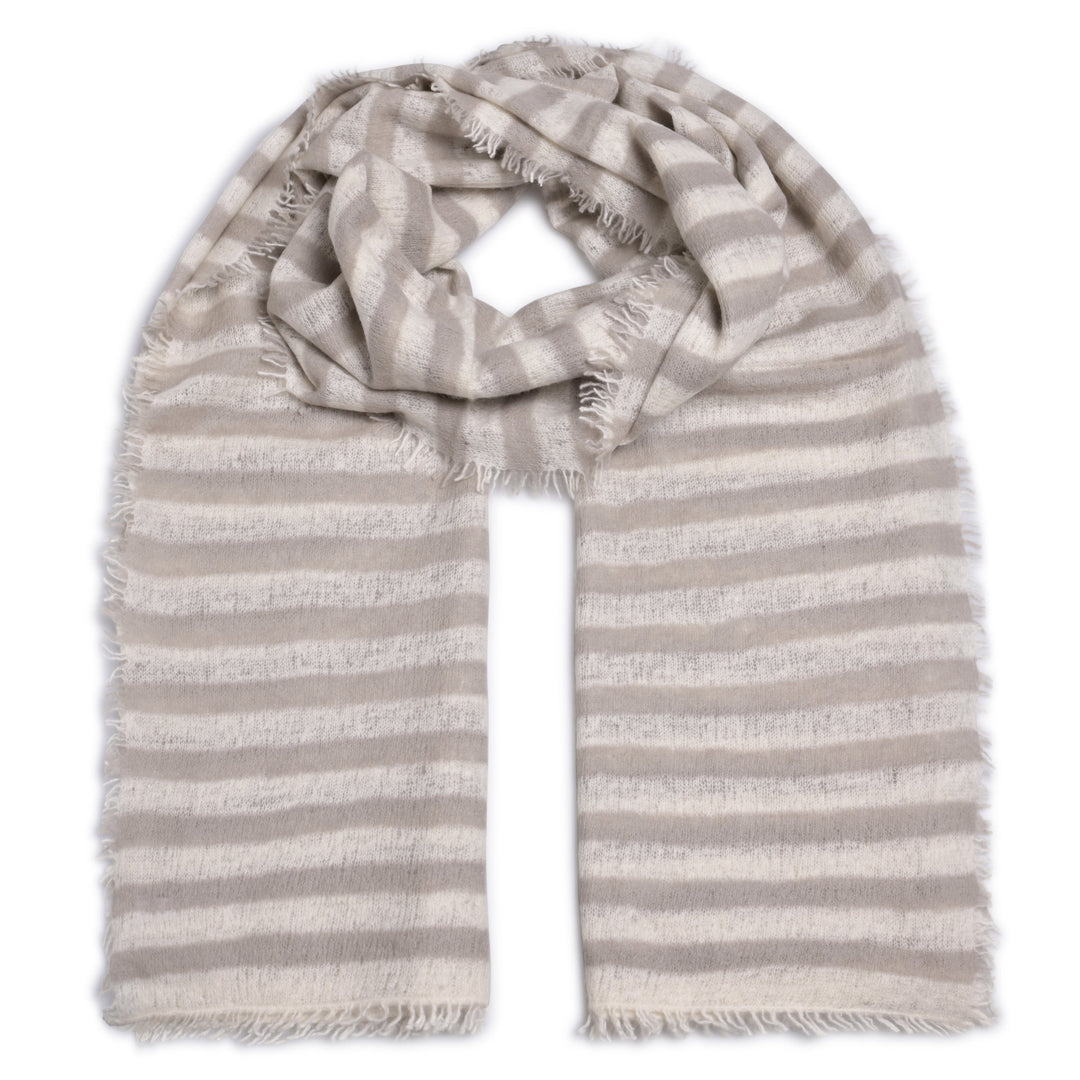 Cashmere Schal Stripe-cs in Carrara