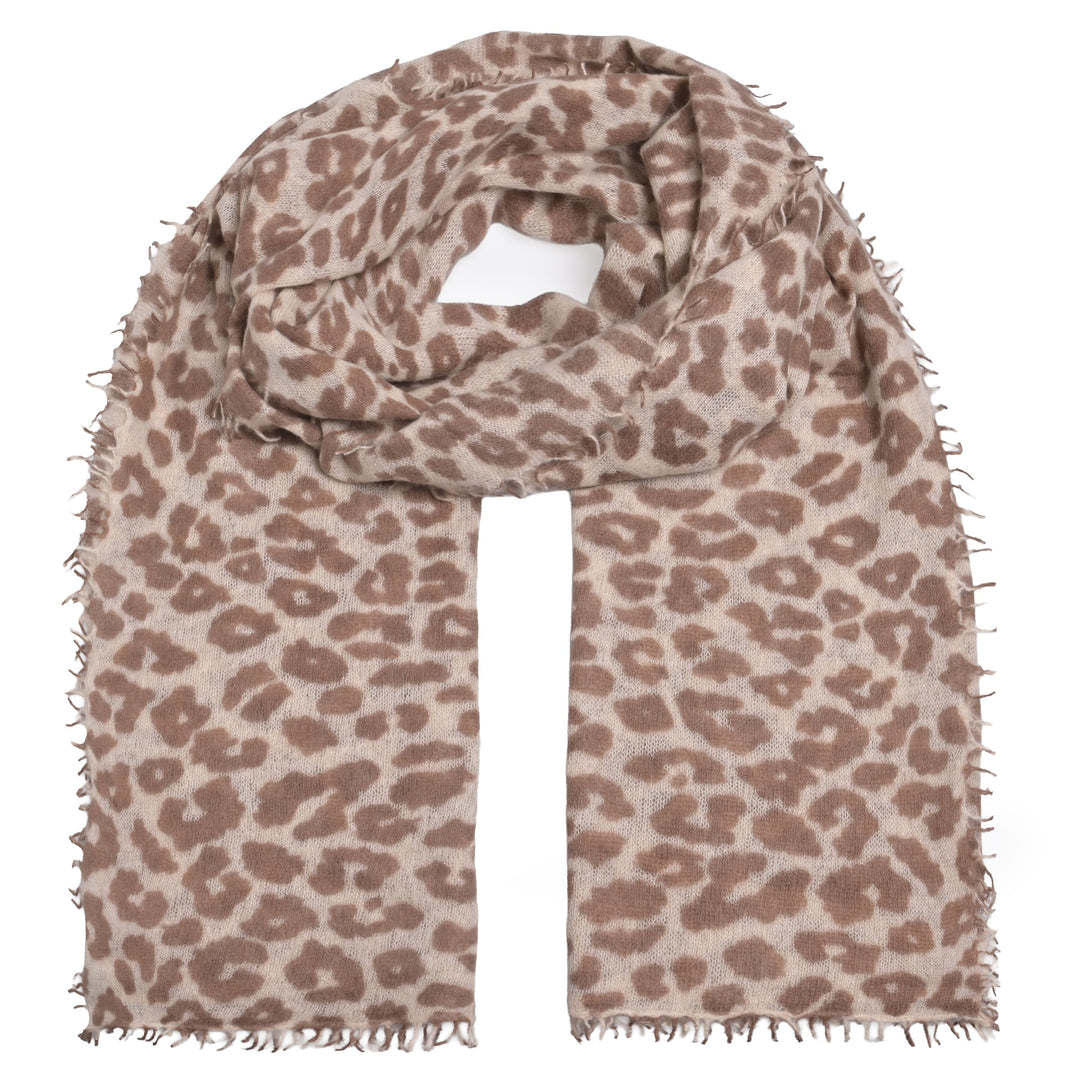 Cashmere Schal LeoLurex-cs in Braun