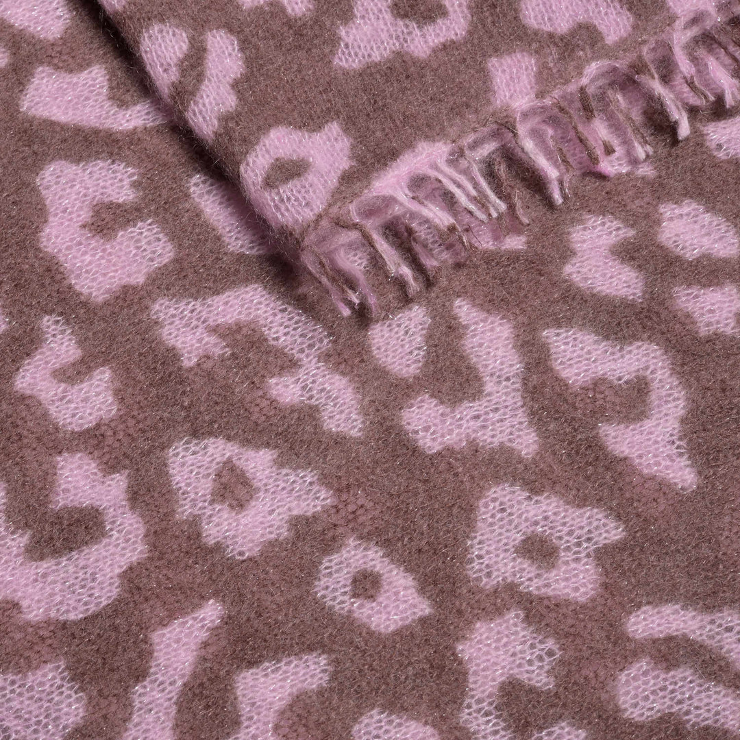 Cashmere Bandana Leo-cs mit Lurex in Pfingstrose