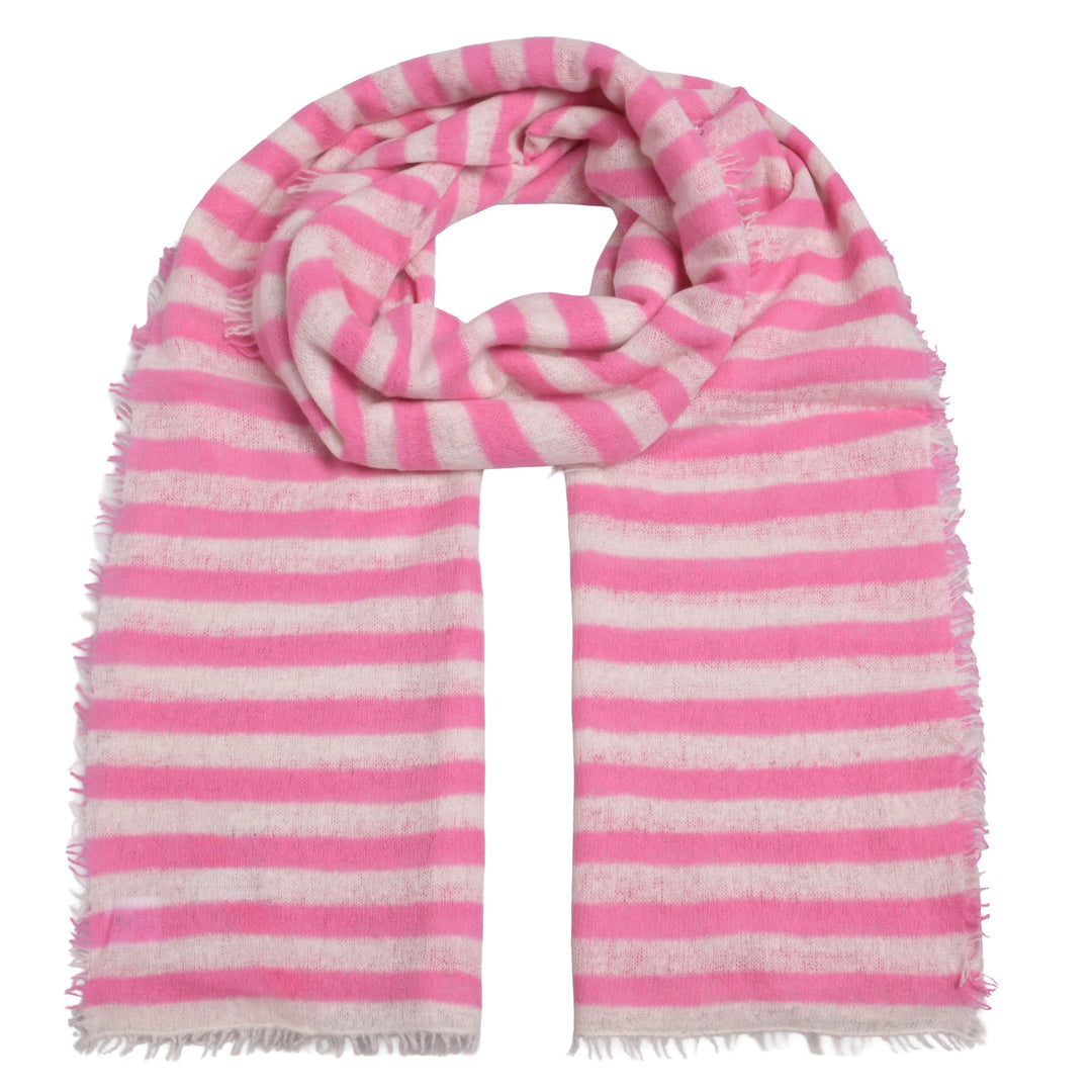 Cashmere Schal Stripe2-cs in Lollipop