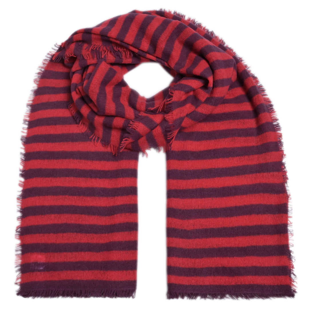 Cashmere Schal Stripe2-cs in Arabiata