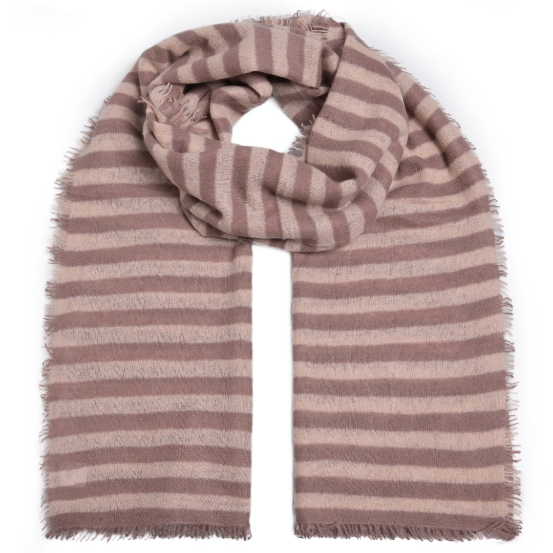 Cashmere Schal Stripe2-cs in Earth