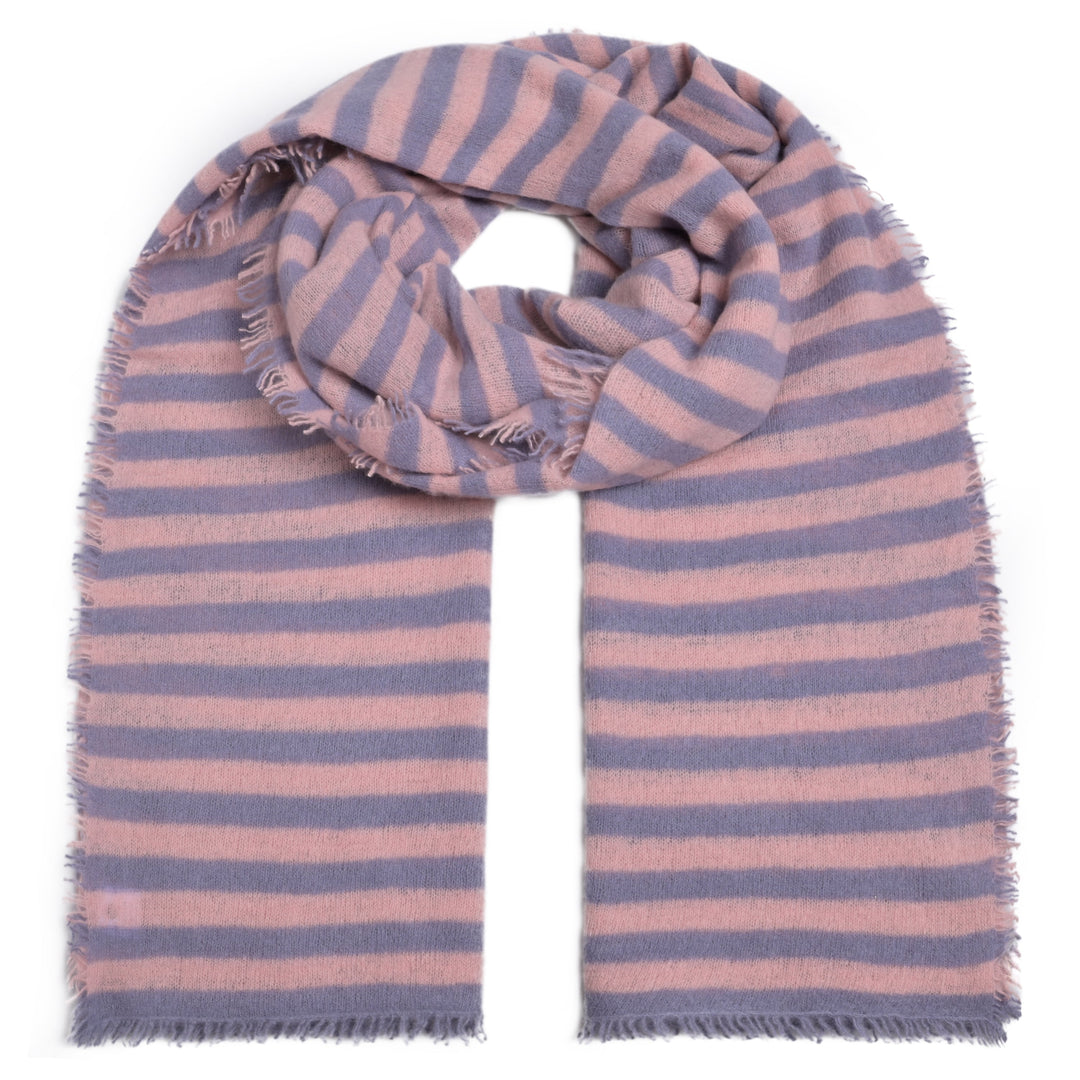 Cashmere Schal Stripe2-cs in Rose Blush