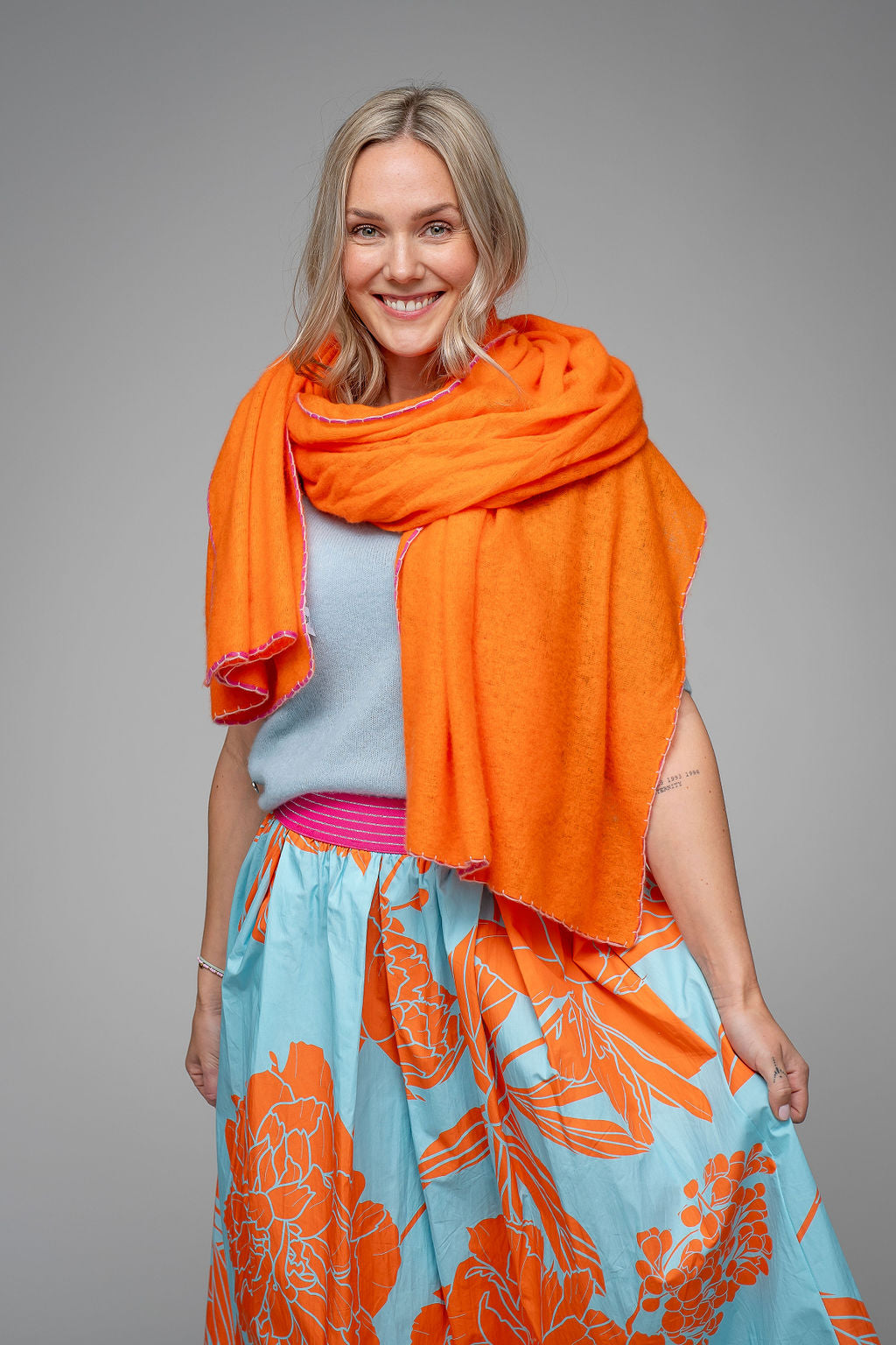 Cashmere Schal Edgar-cs in Neonorange