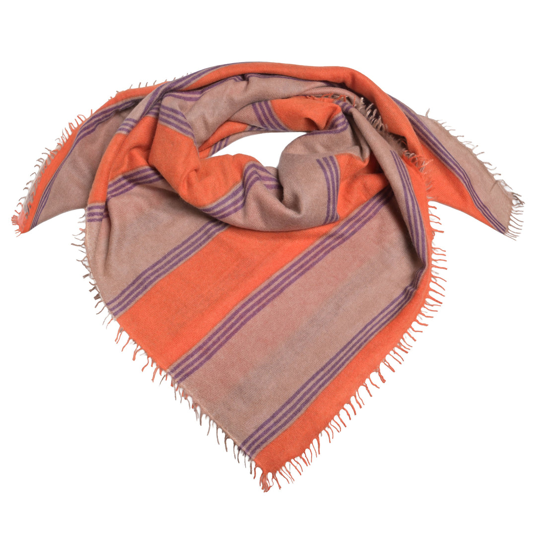 Cashmere Tuch Labyrinth-cs in Mandarin Red