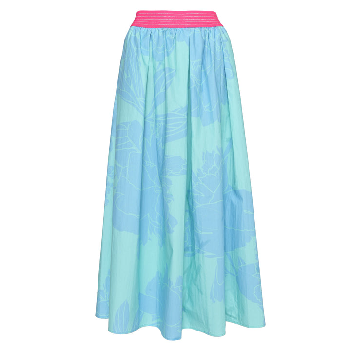 Rock Bella-cs mit Dahlia-Print in Swimming Pool