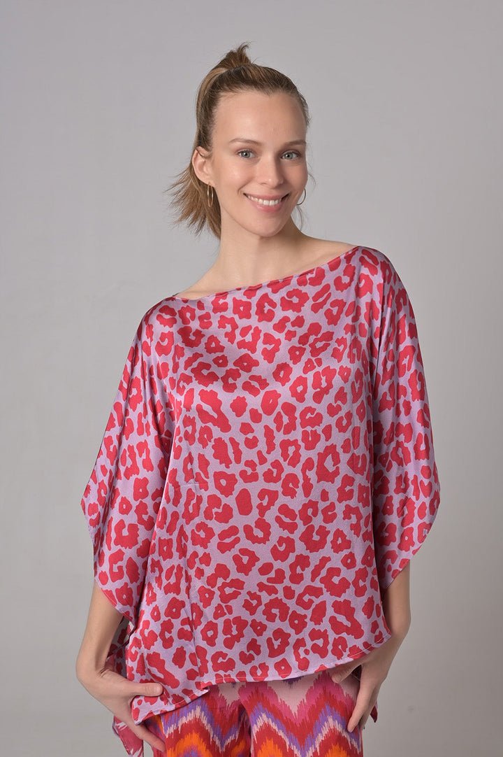 Seidenkaftan LeoHead-cs in Watermelon
