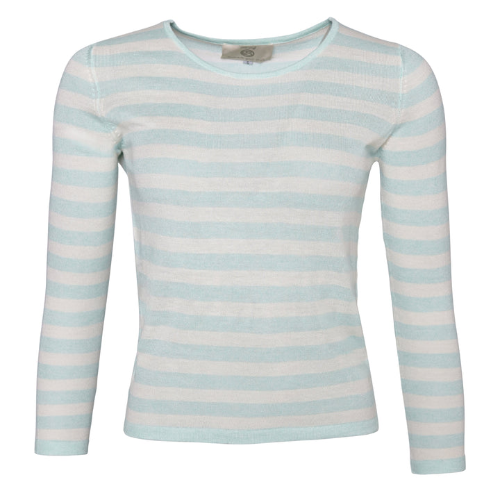 Bamboo shirt damen gestreift dünn helltürkis