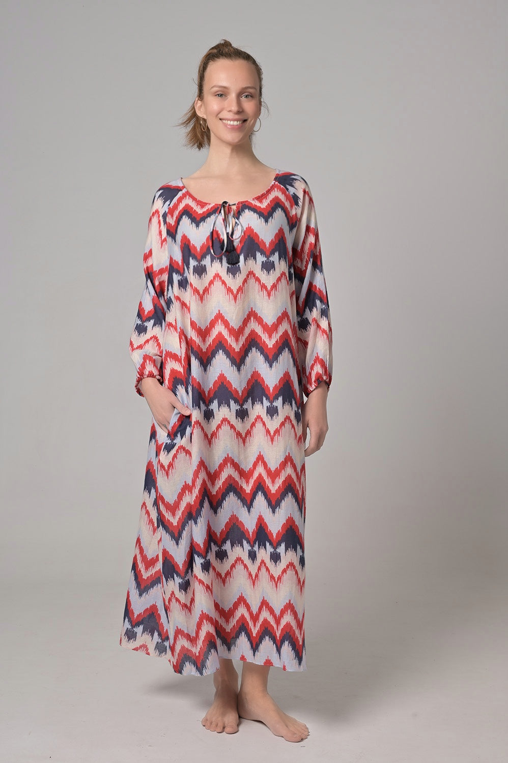 Kleid Megan-cs mit ZigZag-Print in Watermelon