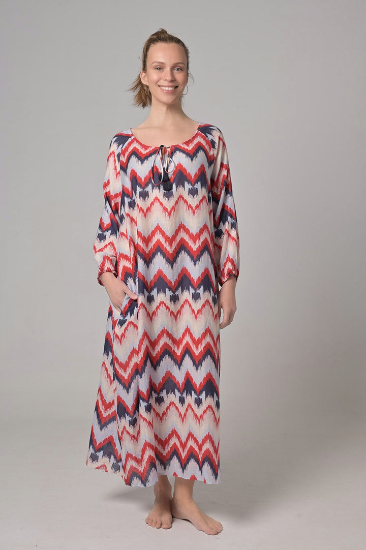 Kleid Megan-cs mit ZigZag-Print in Watermelon