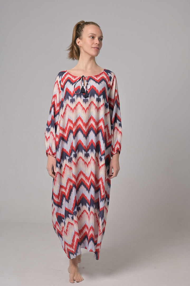 Kleid Megan-cs mit ZigZag-Print in Watermelon
