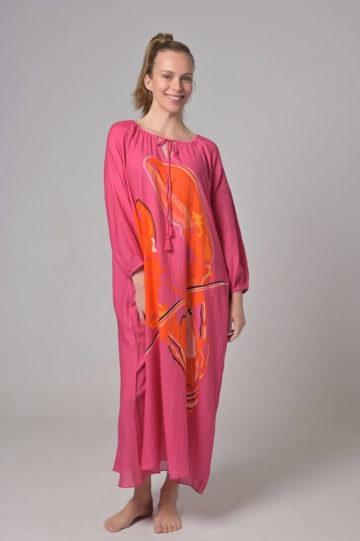 Kleid Megan-cs mit Lobster-Print in Watermelon