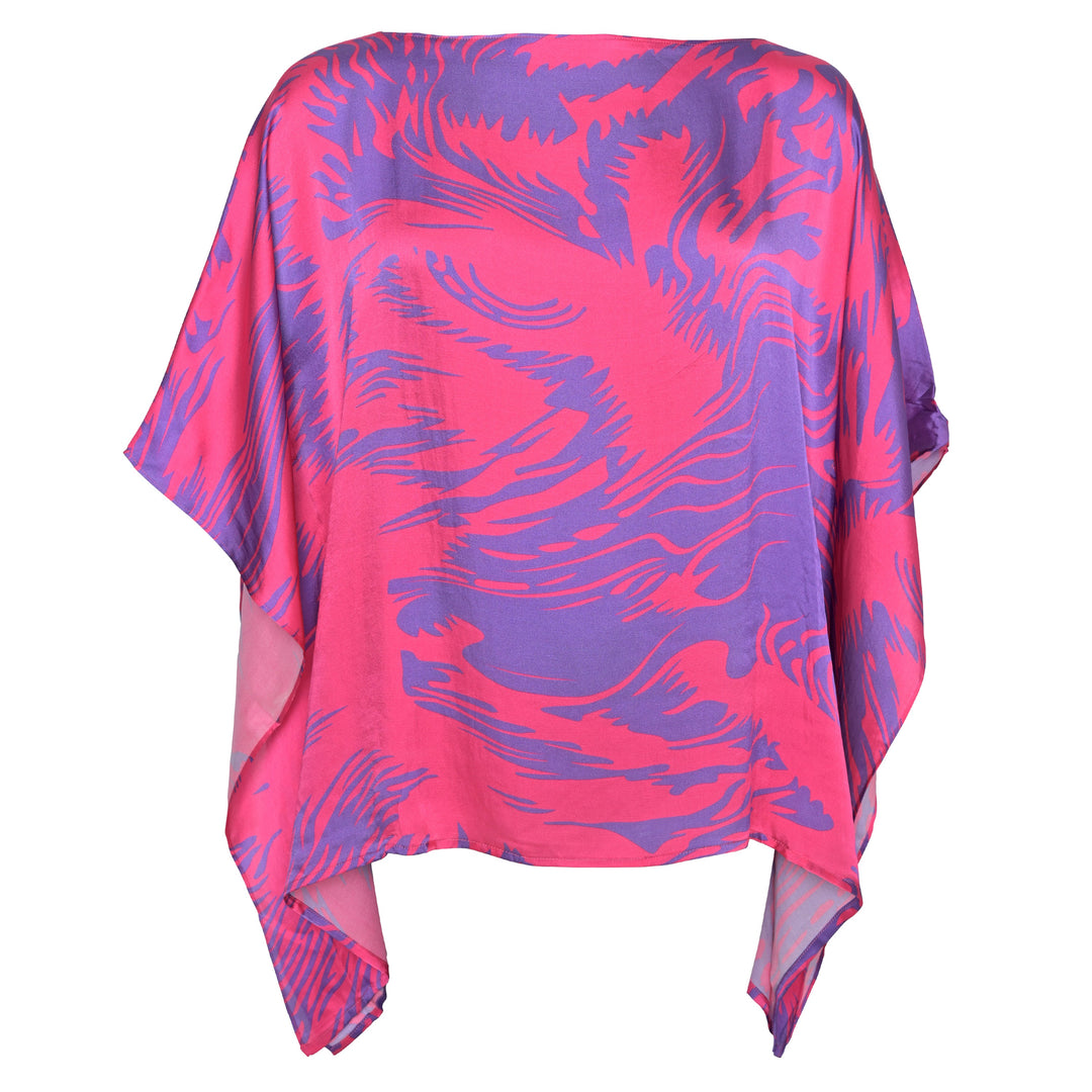 Seidenkaftan LeoHead-cs in Passion Flower
