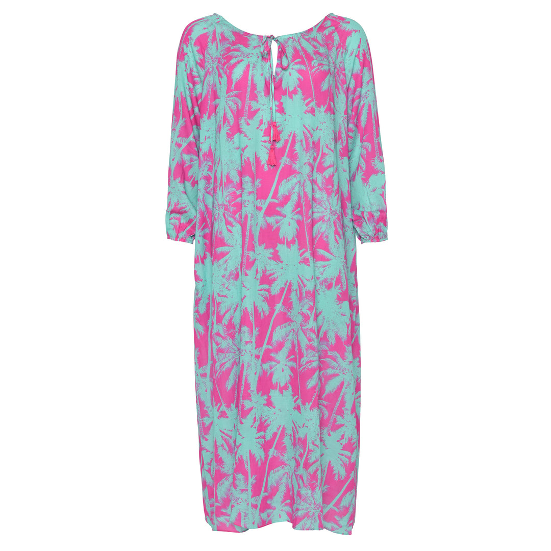 Kleid Megan-cs mit Palmtree-Print in Primerose