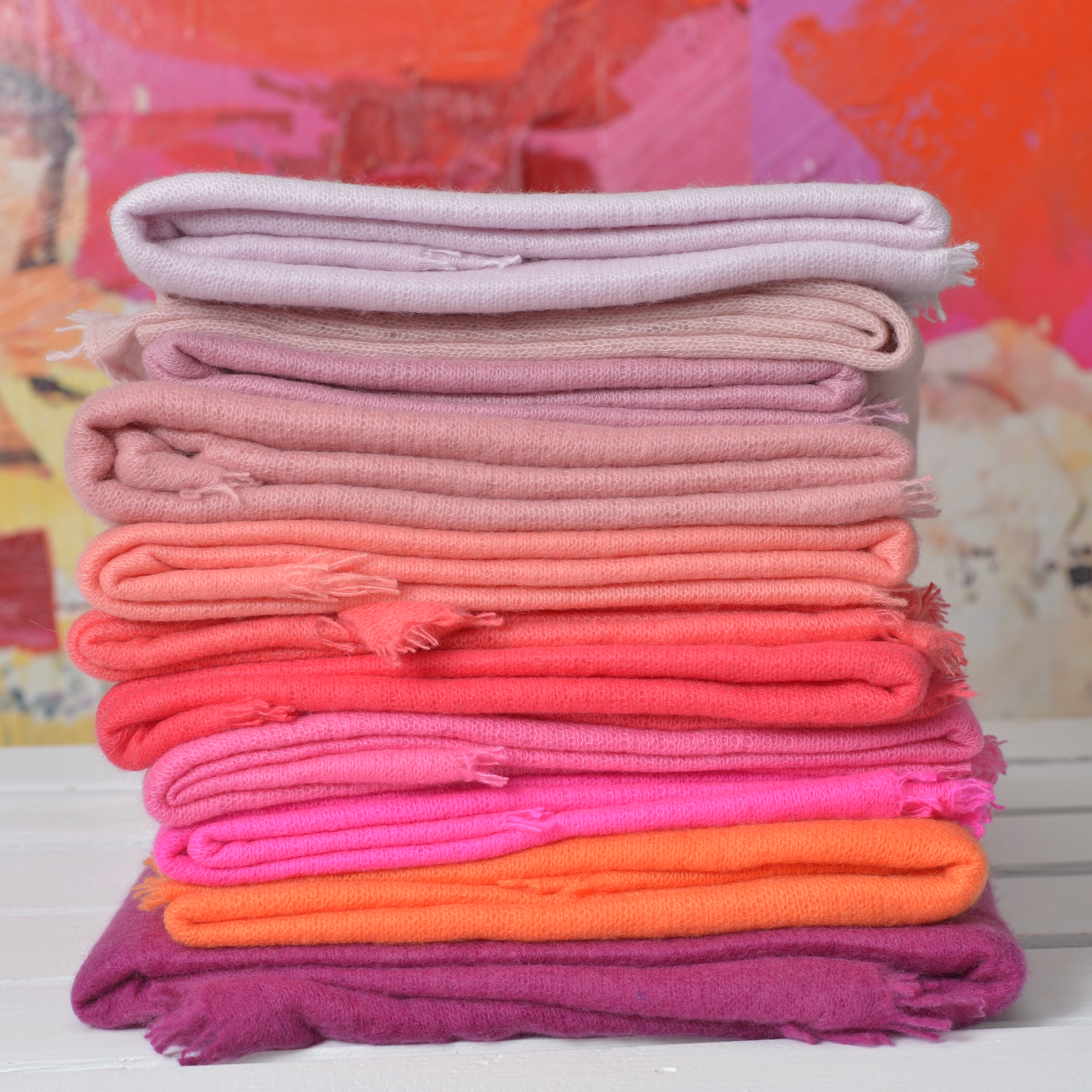 Einfarbige Cashmere Schals