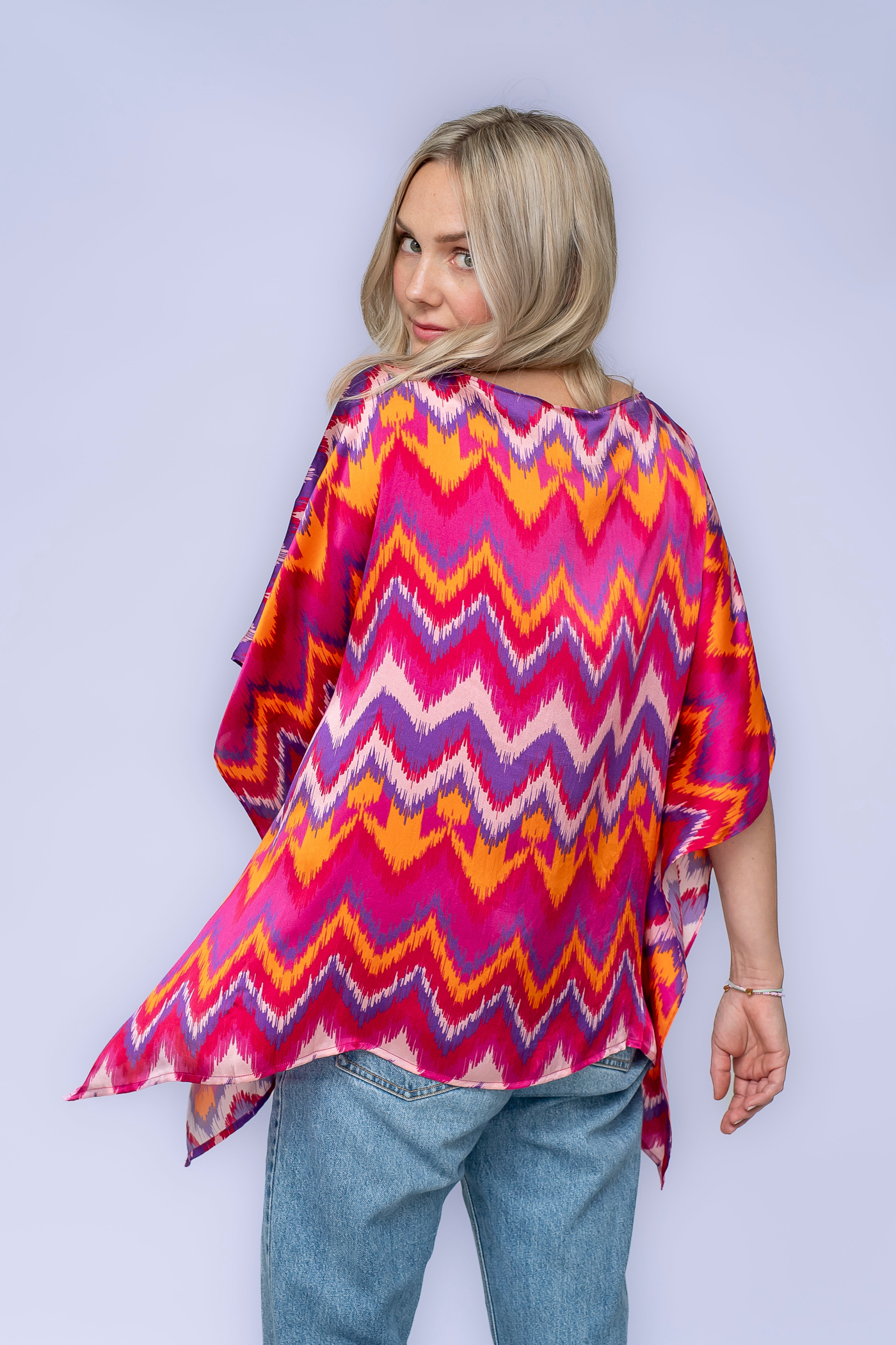 Seidenkaftan mit Palmen