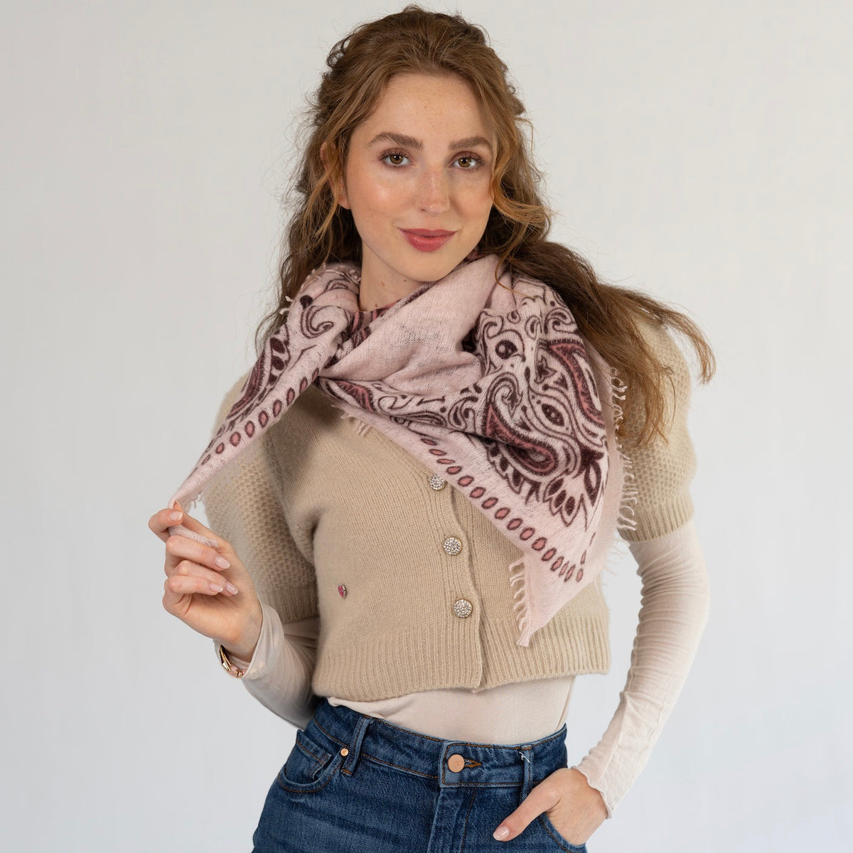 Kaschmir-Bandanas mit Paisley- & Ornament-Mustern